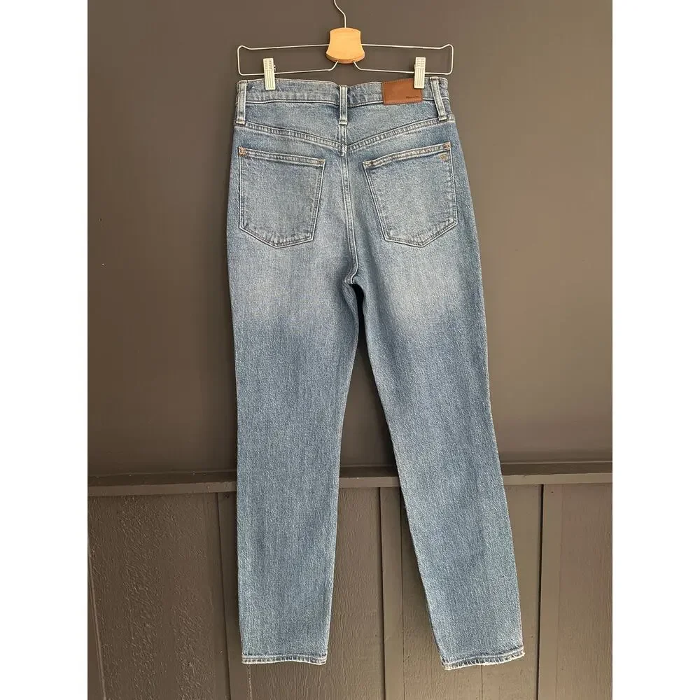 Madewell The High Rise Slim Boyjean in Neal Wash Blue Jeans Size 25